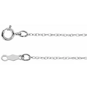 10K White .75 mm Rope 16" Chain