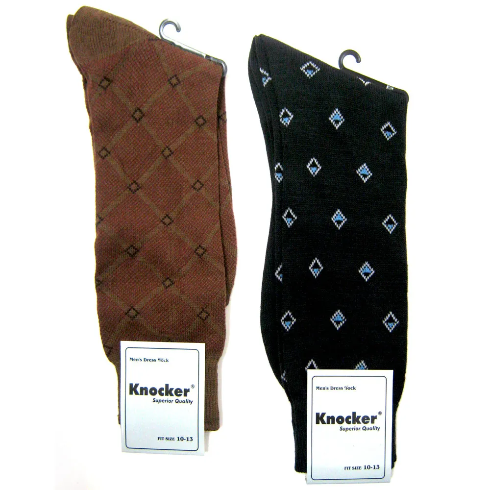 6 Pairs Mens Dress Socks Multi Color Print Casual Work Size 10-13 Fashion Crew !