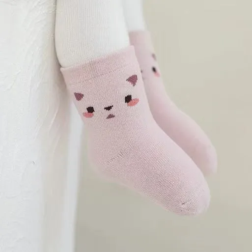 Cartoon Animal Thick Terry Warm Baby Socks [Set of 3]