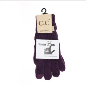 CC Kids Solid Cable Knit Gloves