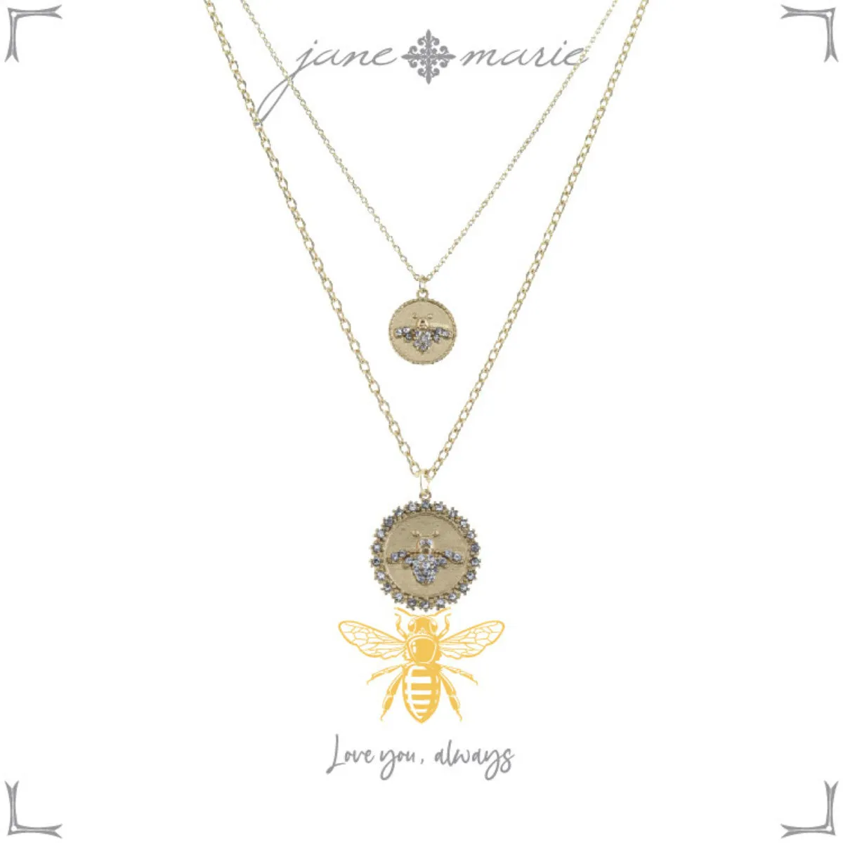 Disks with Crystal Bees, Mom and Daughter Set