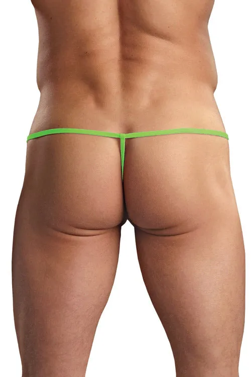 Euro Male Spandex Pouch G-String Underwear - Lime Green