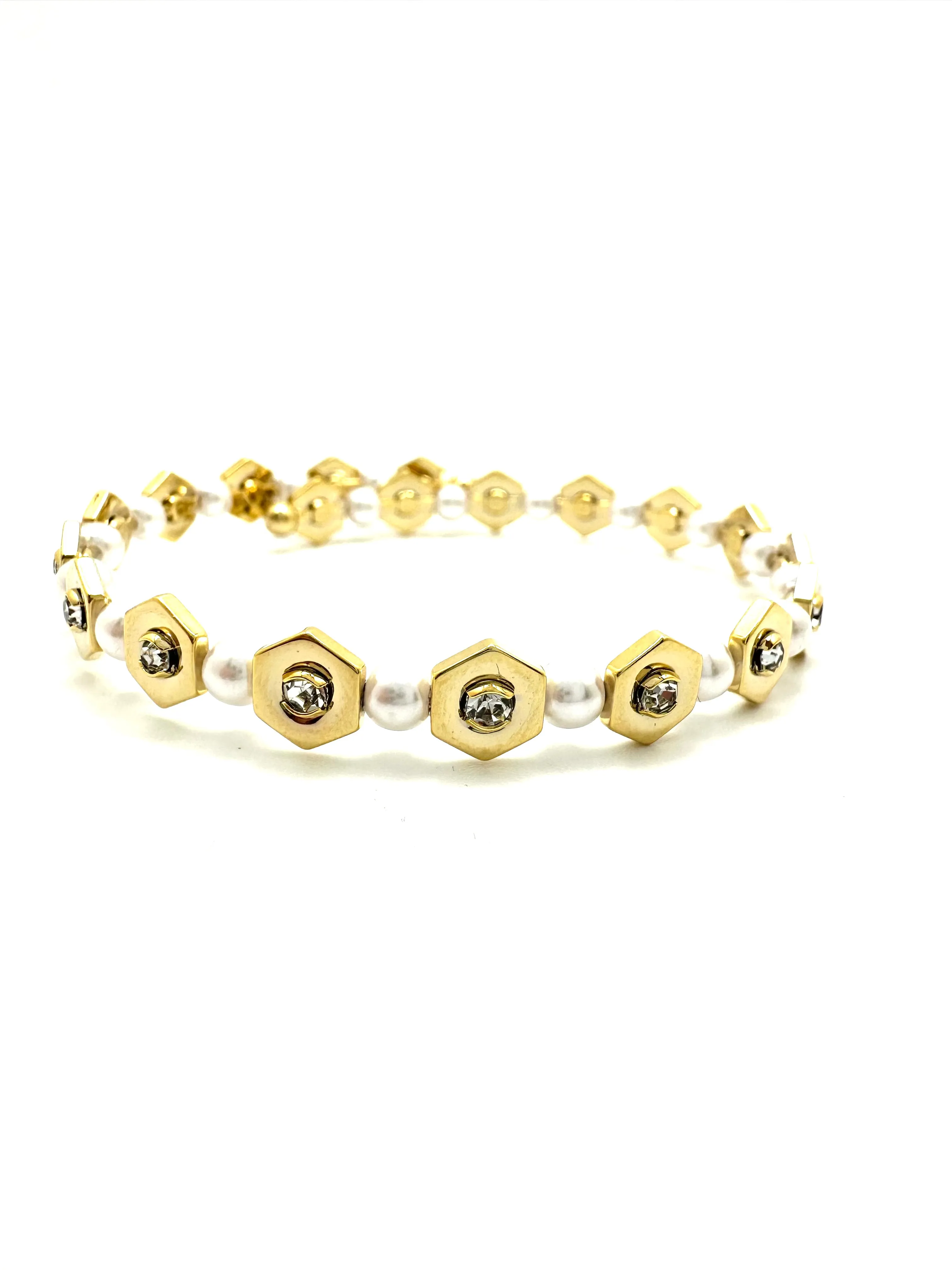 Gold and Pearl Wrap Bracelet