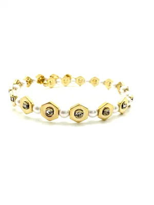 Gold and Pearl Wrap Bracelet