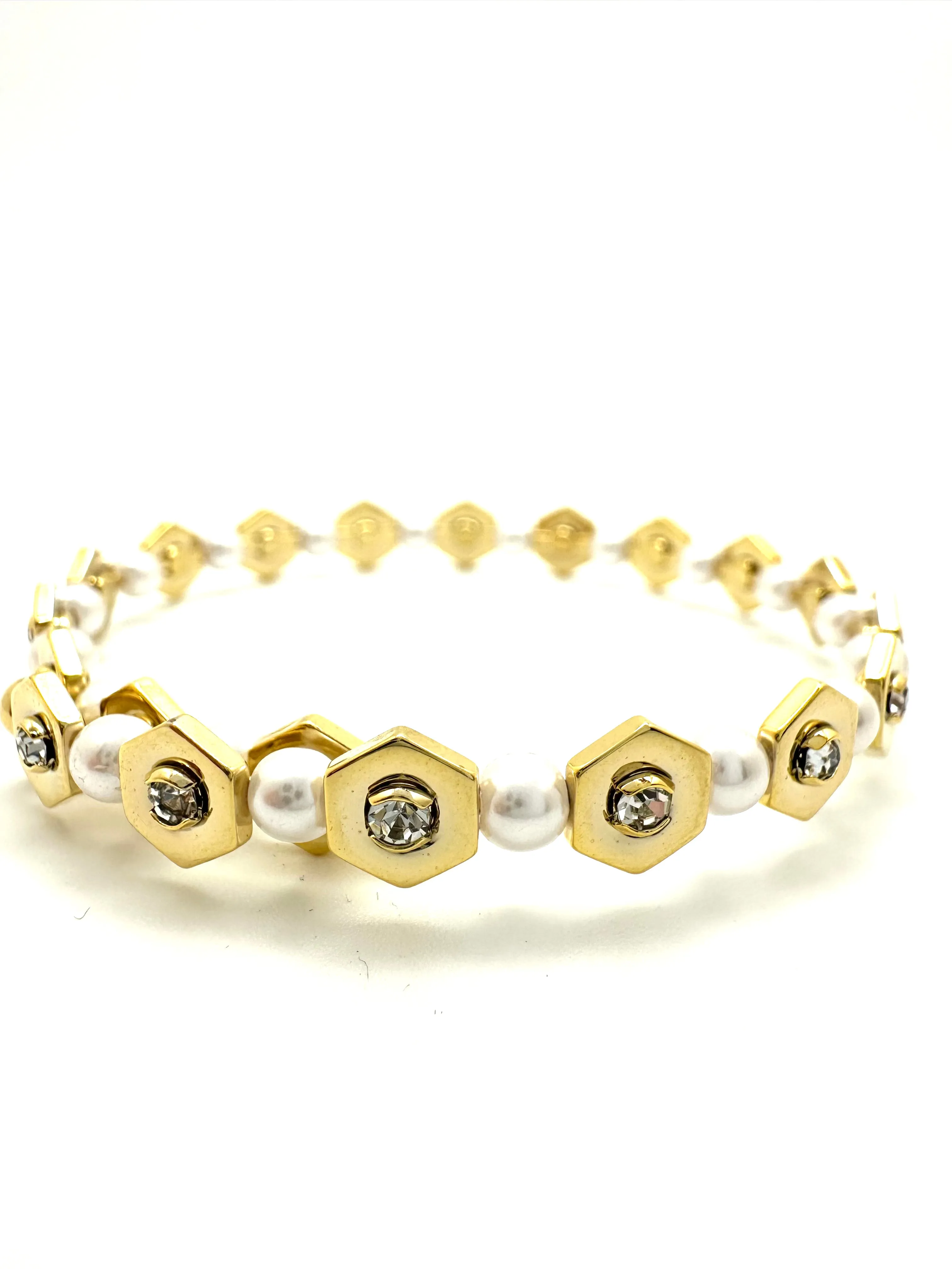 Gold and Pearl Wrap Bracelet
