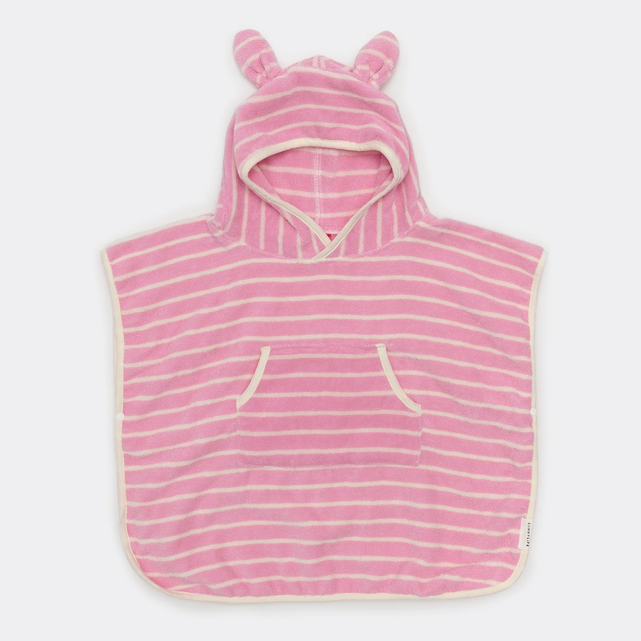 Kids Character Hooded Towel - Cotton Candy Pink Stripe