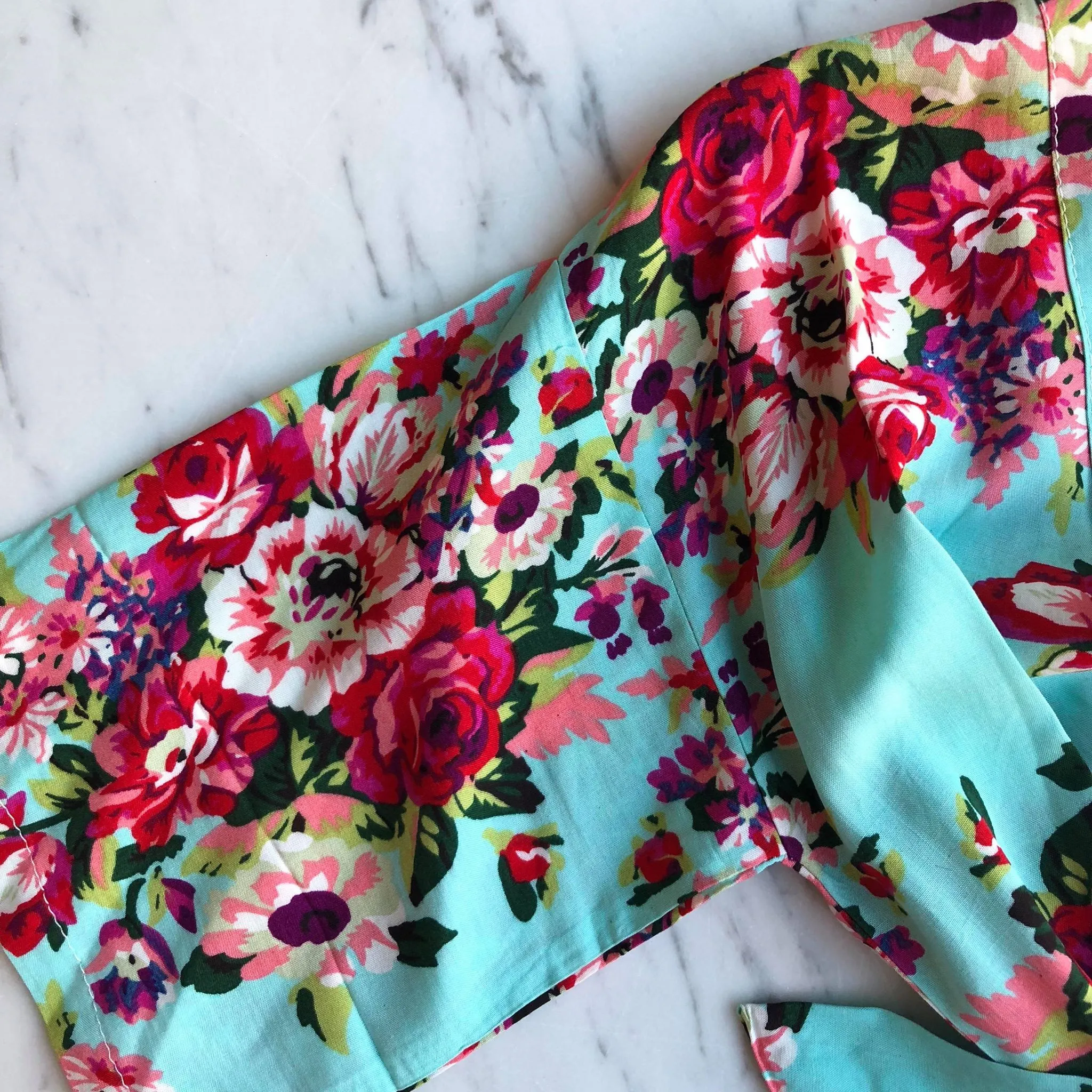 Kids Robe (3-5Y) - Mabel Floral Light Blue by May and Joy
