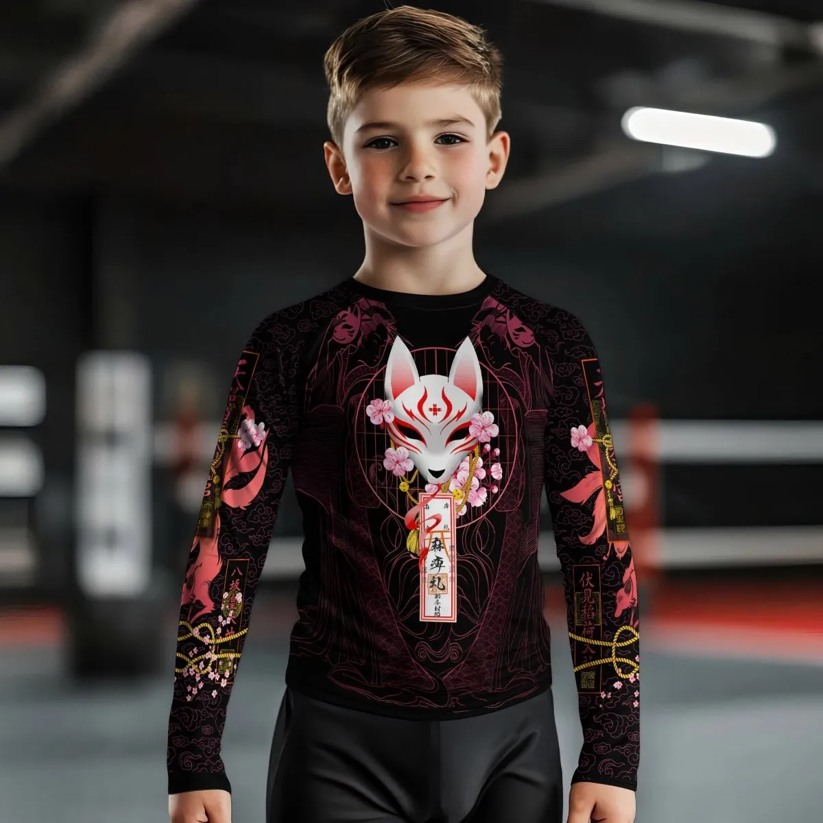 Kitsune Mask Kids Rash Guard