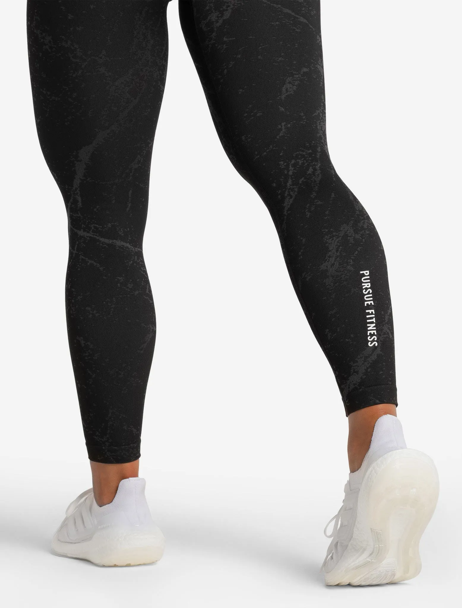 Marble Seamless Leggings - Black