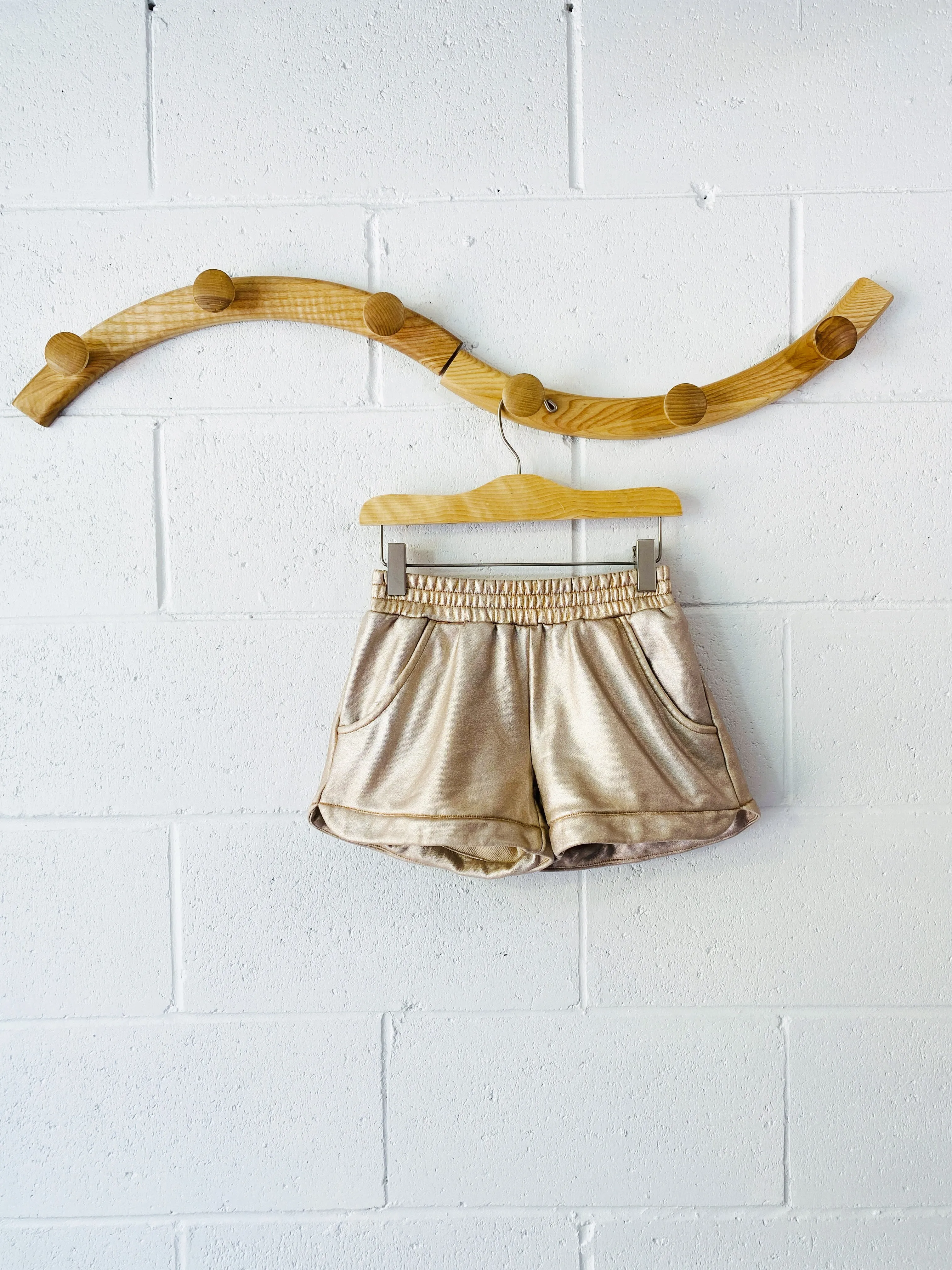 munster kids Gold Sheen Shorts, 8 years