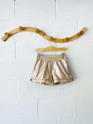 munster kids Gold Sheen Shorts, 8 years