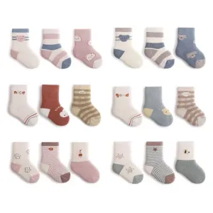 Nini Cartoon Thick Terry Warm Baby Socks [Set of 3]