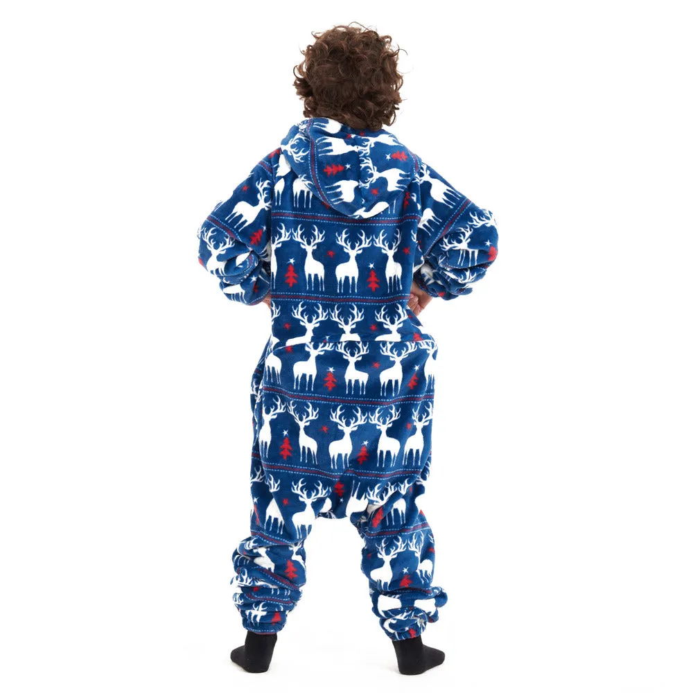 Snuggs Kids Blanket Onesie Dark blue christmas