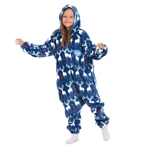 Snuggs Kids Blanket Onesie Dark blue christmas