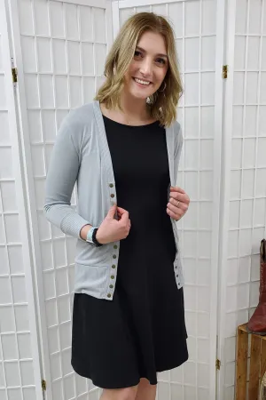 Taelynn Light Grey Button Cardigan 2XL D5