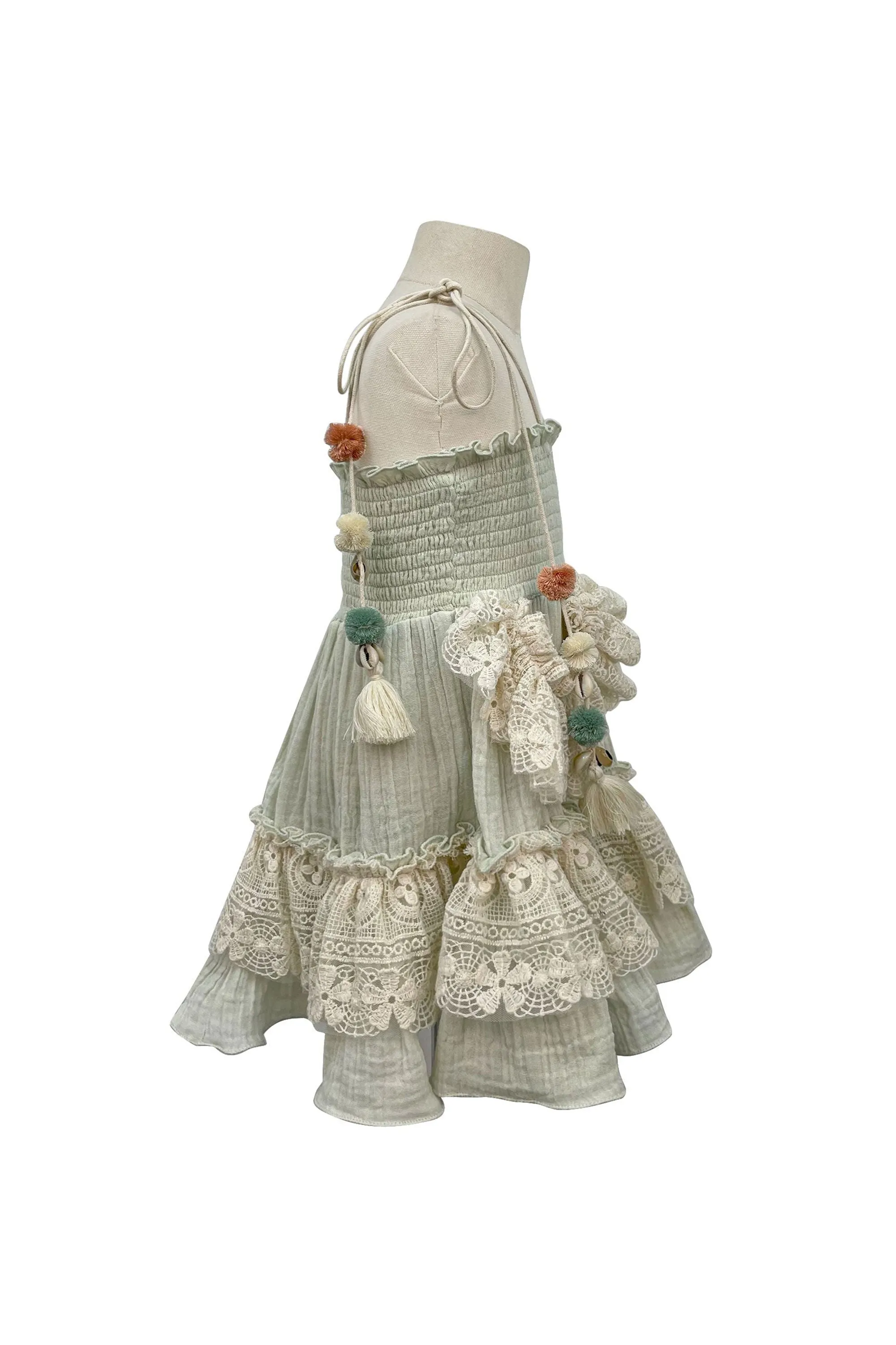 The Alaia Lacy Gauze Dress (Green)