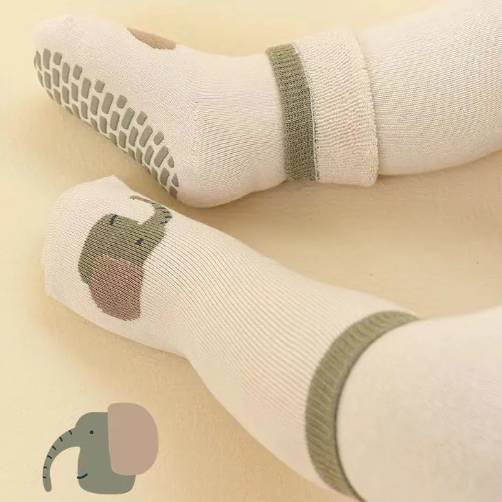 Zoo Animal Thick Terry Warm Socks [Set of 5]